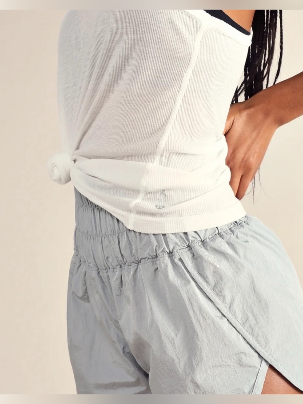 The Way Home Run Shorts FP MOVEMENT Large Pale Blue Sport Shorts